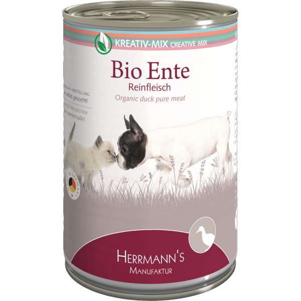 Herrmanns Kreativ Mix | 100% Bio Ente | Hunde- &amp; Katzen Ergänzungsfutter