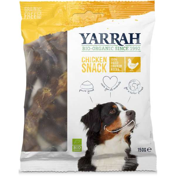Yarrah Bio Hühnerhälse getrocknet | 150g Hundesnacks