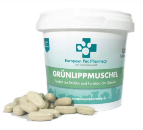 European Pet Pharmacy Grünlippmuschel | 120 Tabletten Ergänzungsfutter für Hunde