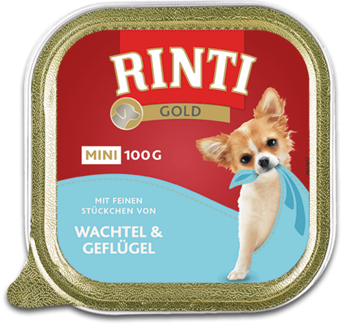 Rinti Gold Mini | mit Wachtel und Geflügel | 16x100g Hundefutter
