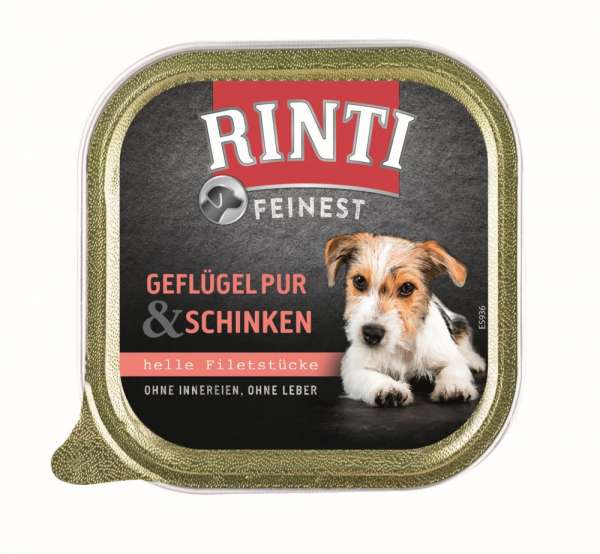 Rinti Feinest | mit Geflügel &amp; Schinken | 11x150g Hundefutter