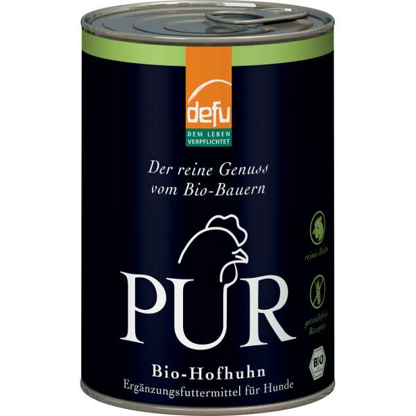 Defu Bio-Hofhuhn PUR | 6x Ergänzungsfutter für Hunde