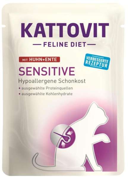Kattovit Sensitive | mit Huhn &amp; Ente | 24x85g Katzenfutter