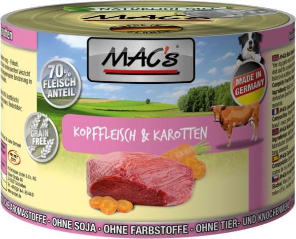 MACs Dog | mit Kopffleisch &amp; Karotten | Hundefutter