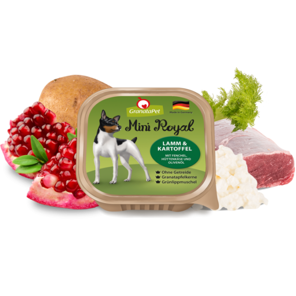 GranataPet Mini Royal | mit Lamm, Kartoffel &amp; Fenchel | 11 Schälchen Hundefutter