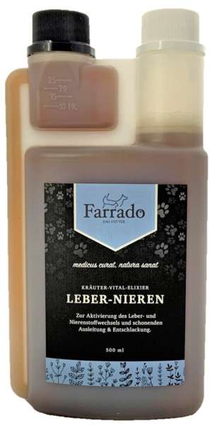 Farrado Kräuter-Vital-Elixier LEBER-NIEREN | 500 ml Nahrungsergänzung