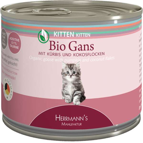 Herrmanns Select Kitten | mit Bio Gans &amp; Kürbis | Katzenfutter