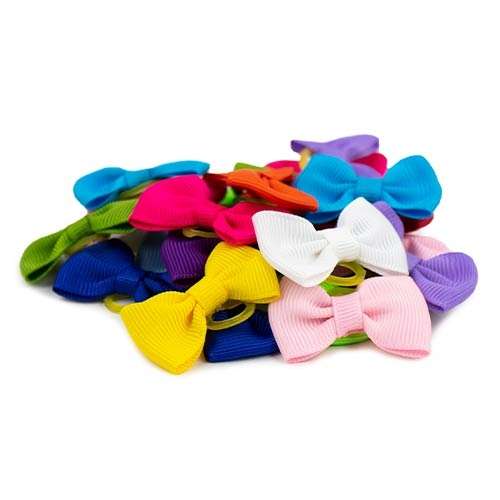 Ibanez Haarschleifen unifarben | 50 Stück farbig sortiert
