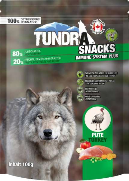 Tundra Dog Immune System Plus | mit Pute | 100 g Hundesnacks