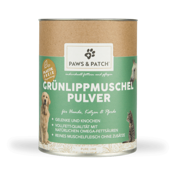 Paws &amp; Patch Grünlippmuschel Pulver | für Hunde, Katzen &amp; Pferde | Nahrungsergänzung