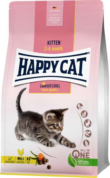 HappyCat Kitten | mit Land-Geflügel | Katzenfutter