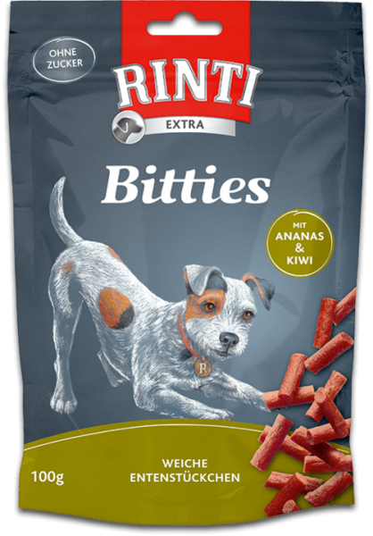 Rinti Bitties Entenfleisch | mit Ananas &amp; Kiwi | 100g Hundesnack