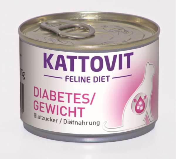 Kattovit Feline Diabetes Gewicht | 12x185g Katzenfutter