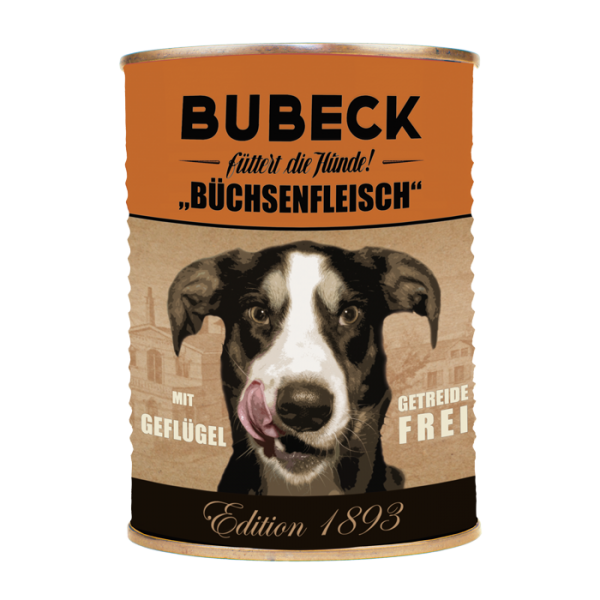 Bubeck Meine Mahlzeit Edition 1893 | Büchsenfleisch mit Geflügel | Hundefutter