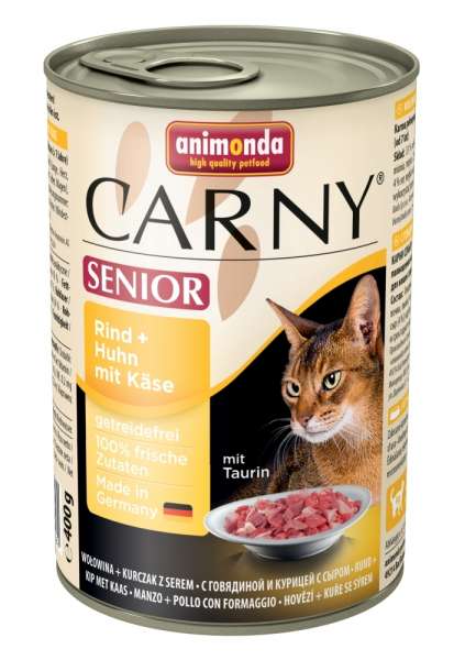 Animonda Carny Senior Cat | mit Rind, Huhn &amp; Käse | 6x400g