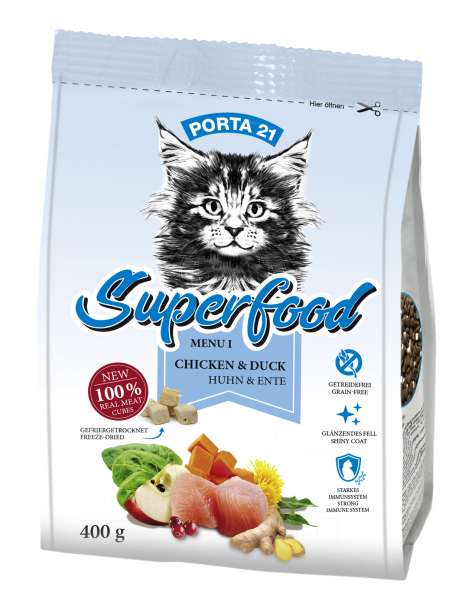 Porta21 Superfood | mit Huhn &amp; Ente | Katzenfutter