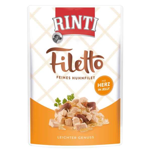 Rinti Filetto Jelly | Huhn und Herzen | Hundefutter