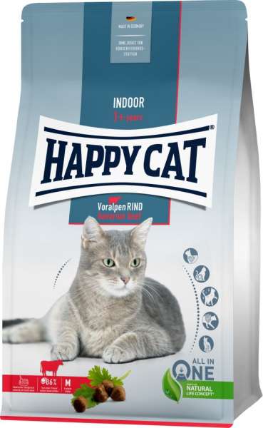 HappyCat Indoor | mit Voralpen Rind | 4Kg Katzenfutter