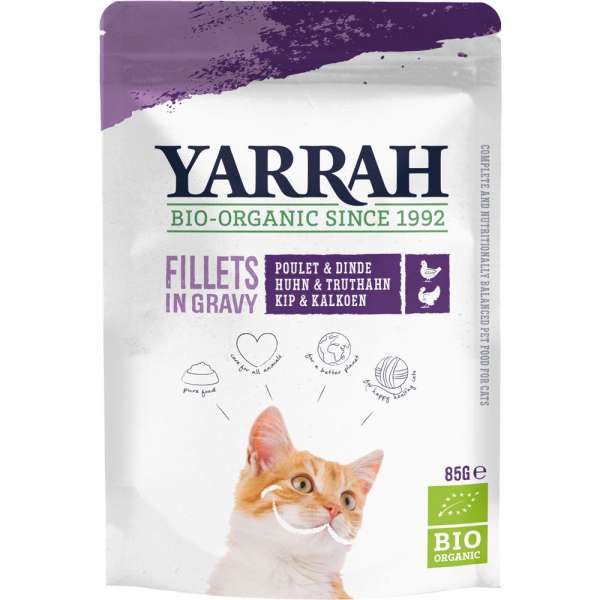 Yarrah Bio Filets mit Truthahnfilet in Sauce | 6x 85g Katzennassfutter