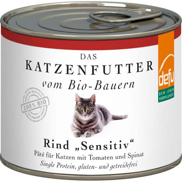 Defu Adult-Cat Paté | mit Rind, Tomate &amp; Spinat | Bio Katzenfutter
