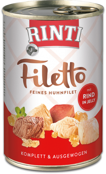 Rinti Filetto Jelly | Huhn und Rind | Hundefutter