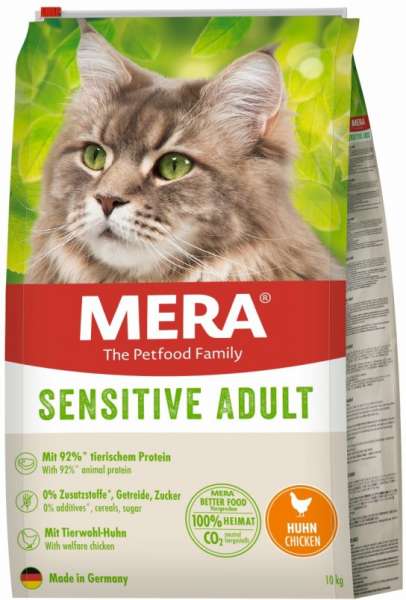 MeraCat All Cats Sensitive Adult | mit Huhn | 10 kg Katzenfutter