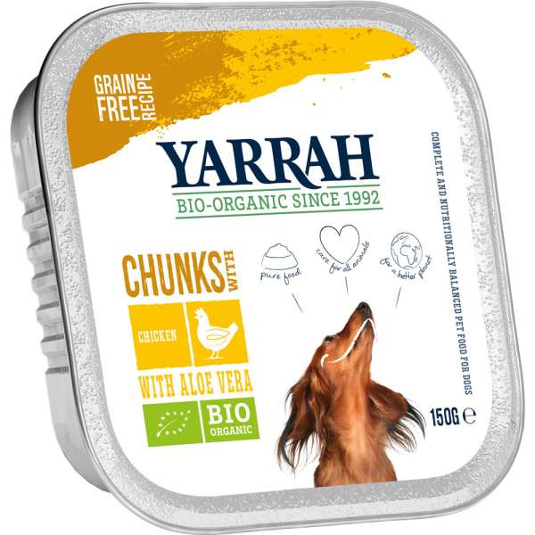Yarrah Bröckchen BIO, mit Huhn, 6x 150 g Hundefutter