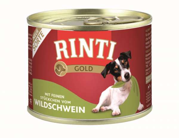Rinti Gold | mit Wildschweinstücken | 12x185g Hundefutter
