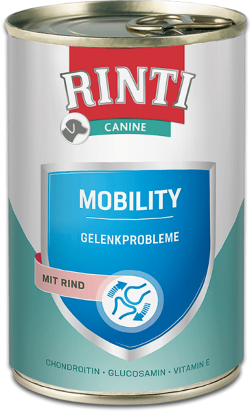 Rinti Canine | Mobility mit Rind | 12x400g Hundefutter