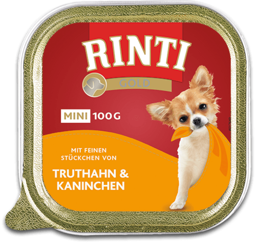 Rinti Gold Mini | mit Truthan und Kaninchen | 16x100g Hundefutter