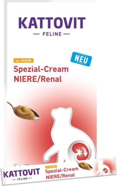 Kattovit Feline NIERE/Renal Spezial Cream | 11x (6x15g) Katzensnack