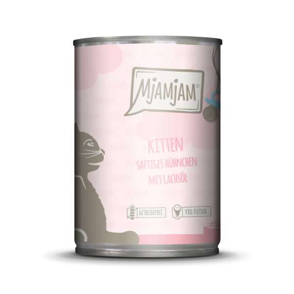 Mjamjam Kitten | mit Hühnchen &amp; Lachsöl | 6 Dosen Katzenfutter