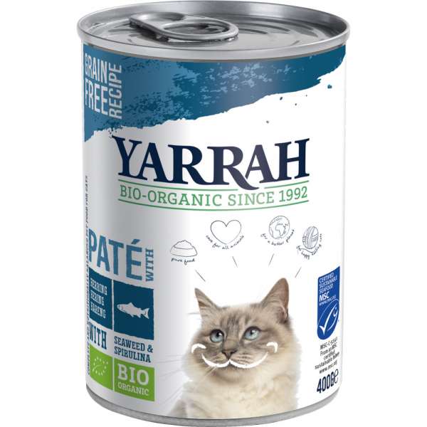 Yarrah Paté | mit Fisch | 6x400g gluten- und getreidefreies BIO Katzenfutter