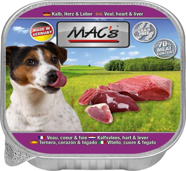 MACs Dog | mit Kalb, Herz &amp; Leber | 11x 150g Schälchen