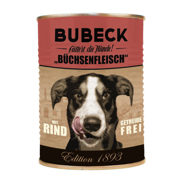 Bubeck Meine Mahlzeit Edition 1893 | Büchsenfleisch mit Rind | Hundefutter