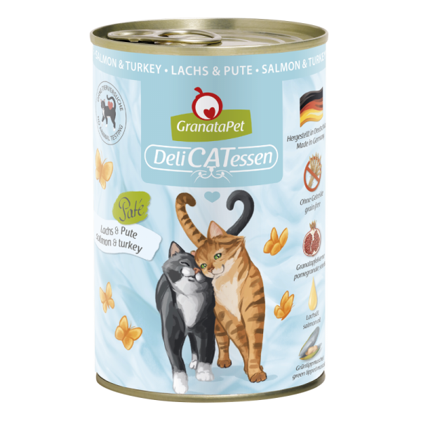 GranataPet Cat Delicatessen | mit Lachs &amp; Pute | 6 Dosen Katzennassfutter