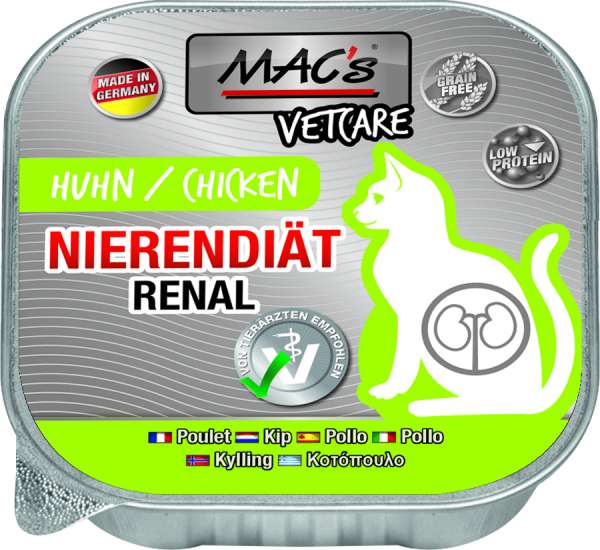 MACs Cat Vetcare | Nierendiät - Renal | mit Huhn | 16x100g Katzenfutter