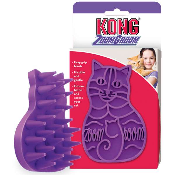 KONG® Katzensstriegel Zoomgroom | Violett | 11,5 cm