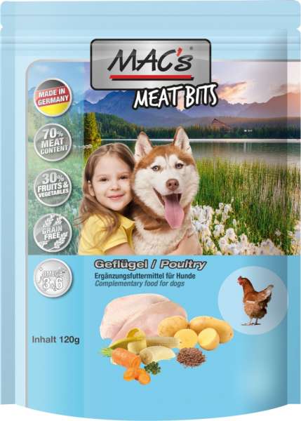 MACs Meat Bits | mit Geflügel | 120g Hundesnacks