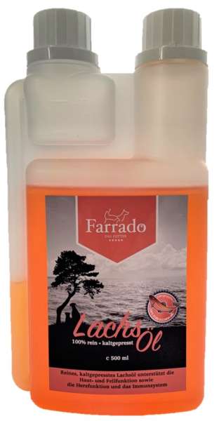 Farrado Lachsöl | 100% rein kaltgepresst | 500 ml Nahrungsergänzung
