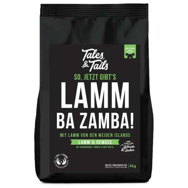 Tales &amp; Tails LAMM BA ZAMBA | mit Lamm | 4kg getreidefreies Hundefutter