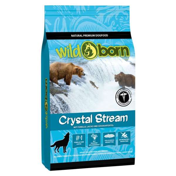 Wildborn Crystal Stream | mit Forelle, Lachs &amp; Süßkartoffel | getreidefreies Hundefutter
