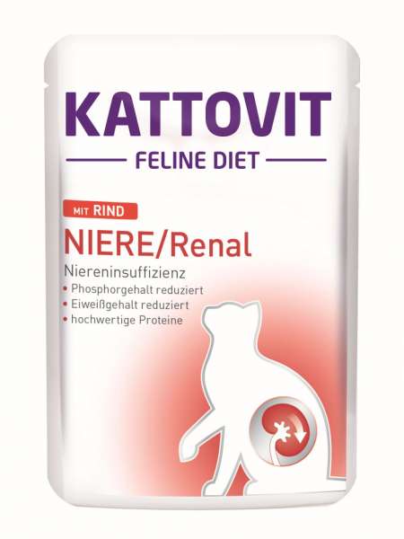 Kattovit Niere/Renal | mit Rind | 24x85g Katzenfutter