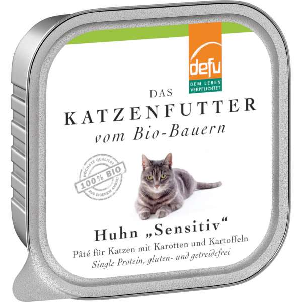 Defu Adult-Cat Paté | mit Huhn | 6x100g Gluten &amp; Getreidefreies Bio Katzenfutter