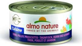 Almo Nature Cat | mit Thunfisch, Huhn &amp; Schinken | 6x 70 g Katzenfutter