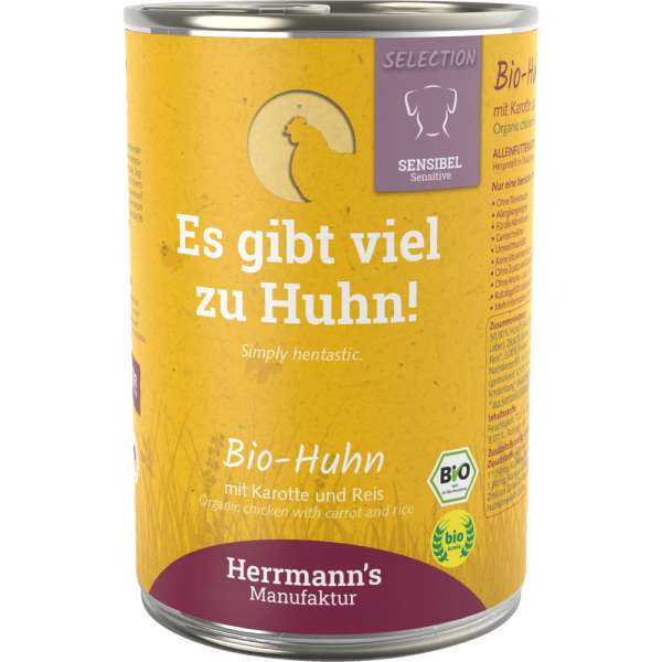 Herrmanns Select Sensible | mit Bio Huhn, Karotten &amp; Reis | Glutenfreies Hundefutter