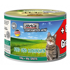 MACs Cat Feinschmecker Menü | mit Rind &amp; Kaninchen | 6x180g Katzenfutter