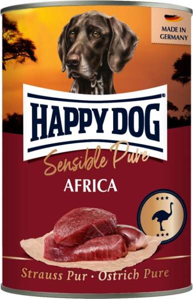 Happy Dog Africa | Strauss Pur | 6x 400g Hundefutter