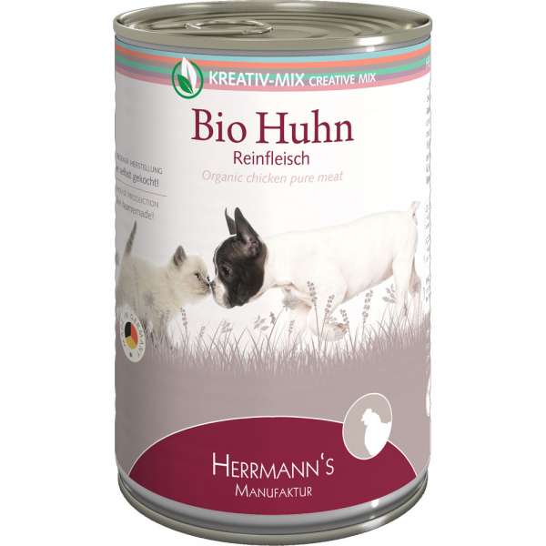 Herrmanns Kreativ Mix | 100% Bio Huhn | Hunde- &amp; Katzen Ergänzungsfutter
