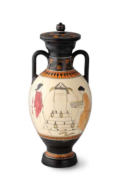 Tierurne Griechische Replikate | handgefertigte Keramikurnen | weißer Krug Athen